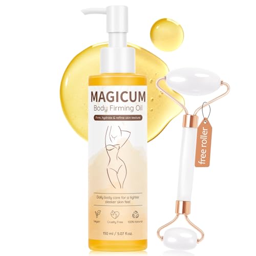 QAH Body Firming Oil with Massage Roller - Anti-Cellulite & Hydrating Serum