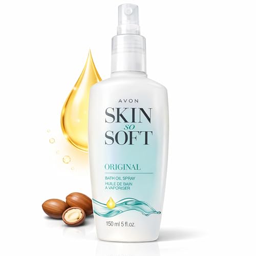 AVON Skin So Soft Original Bath Oil Spray - Moisturizing Shower Oil with Jojoba Oil & Vitamin E - Non-Greasy Formula for Dry Skin Care - After Shower Moisturizer for Women - Hydrating Spray, 5 fl oz
