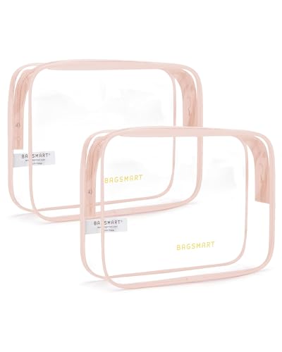 BAGSMART Clear Toiletry Bag 2-Pack - TSA Approved Travel Pouches