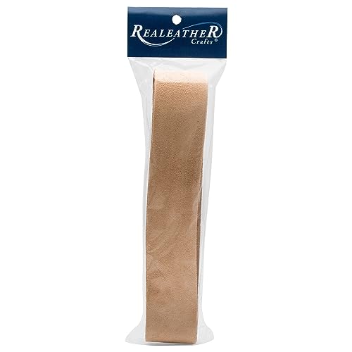 Realeather Suede Leather Strip for Crafting, 1.5" x 42" - Beige