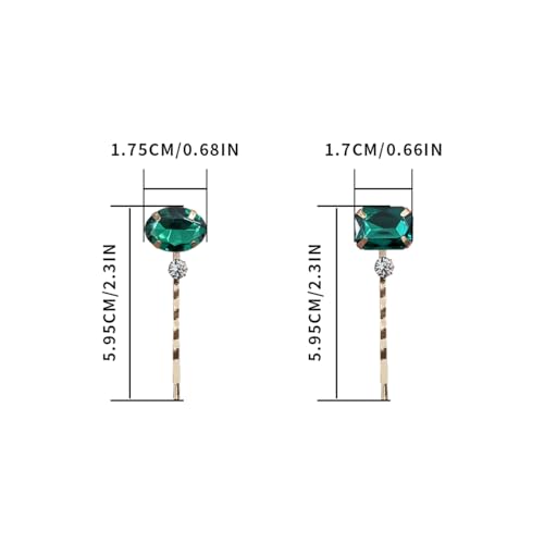 6 Pack Colorful Rhinestone Bobby Pins for Women & Girls