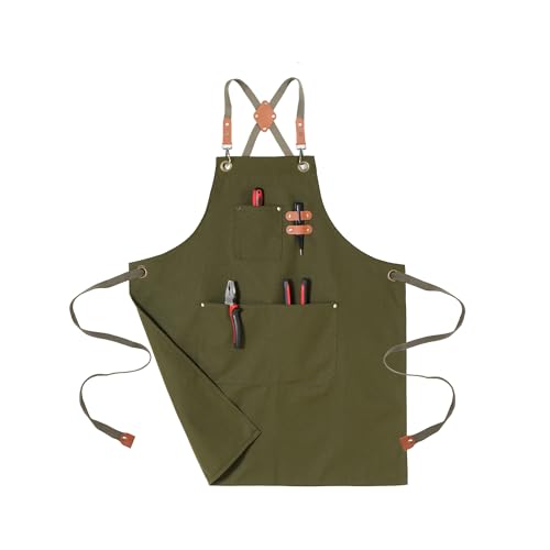 Heavy-Duty Canvas Apron for Men with Pockets & Adjustable Straps