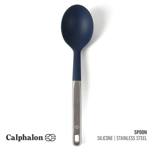 Calphalon Silicone-Tipped Cooking Spoon - High-Heat Resistant Stainless Steel