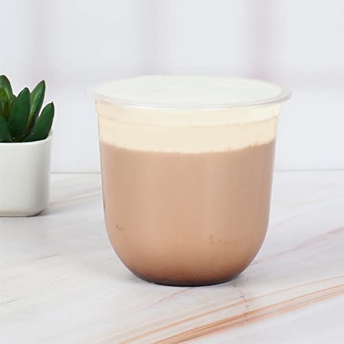 12 oz Disposable Clear Plastic Cups with Dome Lids - 50 Pack