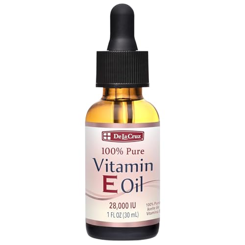 De La Cruz Vitamin E Oil for Face & Skin - 28,000 IU, No Preservatives, Vegan, Made in USA