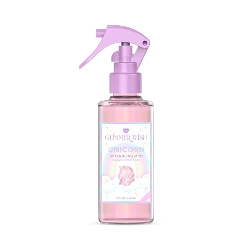 Glimmer Wish Unicorn Hair Detangler Spray ? Leave-In Conditioner for Kids & Women, Tangle-Free Detangling Mist, 5 fl oz | Unicorn Hair