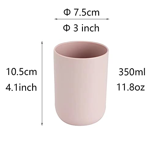 RabyLeo 2-Piece Stackable Toothbrush Cup Set - Light Grey & Pink