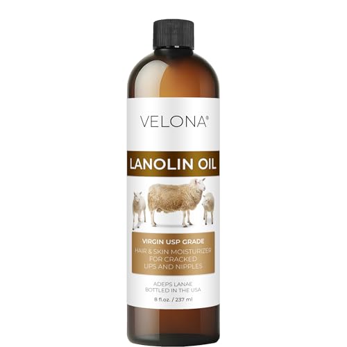 Velona Lanolin Oil - 8 Fl Oz Cold Pressed Refined USP Grade - Skin & Hair Moisturizer