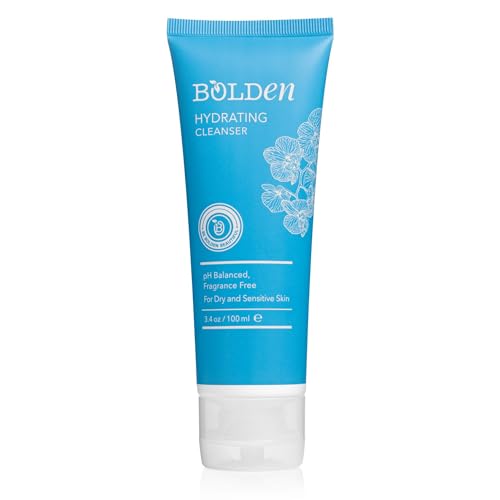 BOLDEN Hydrating Cleanser 3.4 fl oz | Gentle Face Wash for Dry, Sensitive Skin | Fragrance Free & Non-Stripping