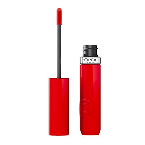 L'Oreal Paris Infallible Lacque Resistance Liquid Lipstick - 16HR Transfer-Proof, High Impact Color, 410 Rouge Poppy