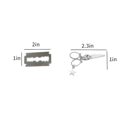 Gothic Hair Clips Set - 4PCS Scissors & Razor Blade Clips