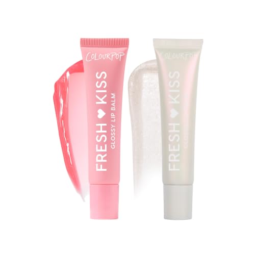 ColourPop Fresh Kiss Glossy Lip Balm Set - Strawberry Milk & Whipped Cream (2 Count) - Hydrating Lip Care with Peptides