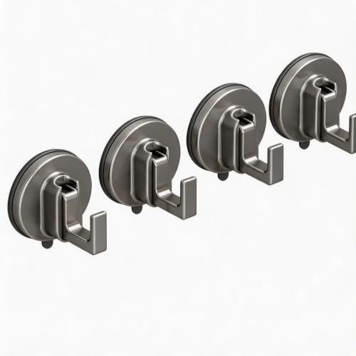 Heavy Duty Vacuum Suction Hooks - 4 Pack, 20Lbs Capacity, No Drill