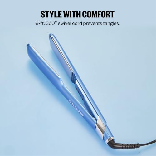 BabylissPRO Nano Titanium Ultra-Sleek Hair Straightener, Flat Iron for All Hair Types