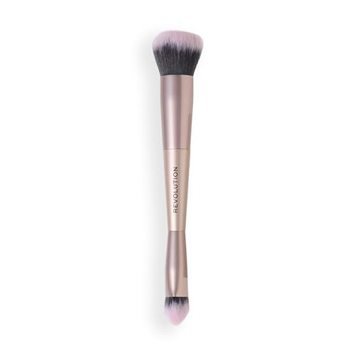 Revolution Flawless Flex Duo Face Brush - Dual-Ended Vegan Makeup Tool