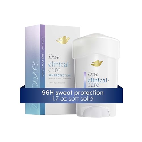 Dove Clinical + Care Antiperspirant Deodorant Soft Solid for Women Original Clean with Nourishing Serum 1.7 oz