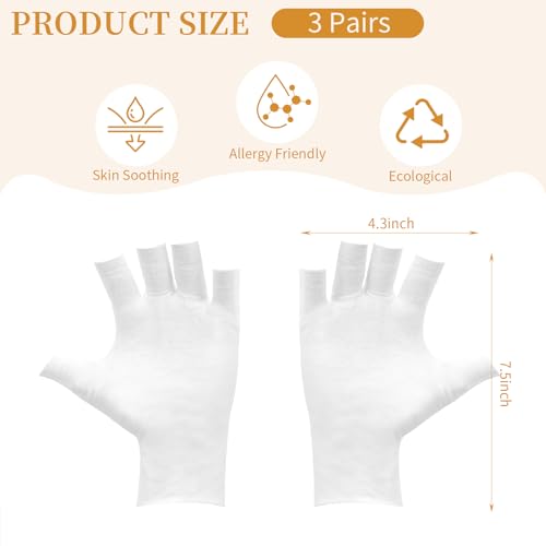 Clofiak White Fingerless Cotton Gloves for Eczema - Moisturizing Treatment