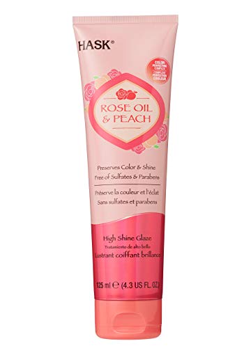 Hask Rose Oil & Peach High Shine Glaze - Hair Smoothing Treatment