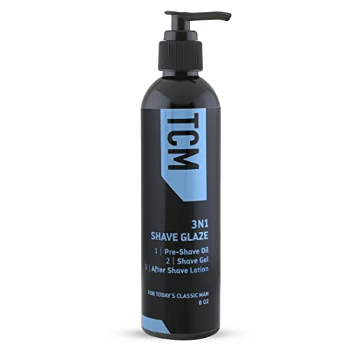 TCM 3-in-1 Shave Glaze for Men - Pre-Shave Gel & Aftershave, Hydrating, 8 oz