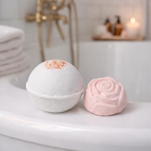 Natural Amor Rose Spa Gift Set for Women - 5-Piece Self Care Bath Box
