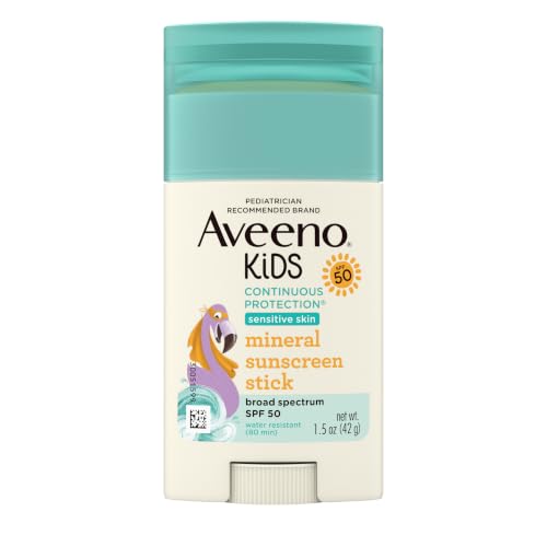 Aveeno Kids Zinc Oxide Mineral Sunscreen Stick, SPF 50, 1.5 oz
