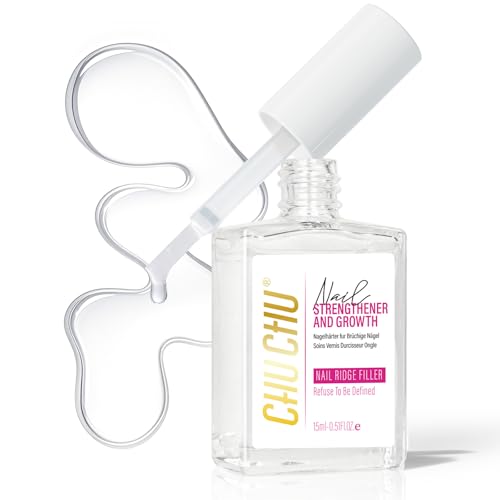 CHUCHU 15ml Nail Strengthener & Growth Treatment - 8-in-1 Clear Nail Hardener & Ridge Filler for Damaged Nails