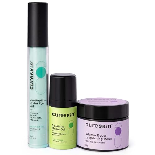 Cureskin 3-in-1 Skin Radiance Kit: Under Eye Gel, D-Tan Mask & Hydration Gel