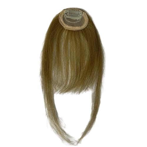 AYunhe 100% Real Human Hair Clip-In Air Bangs - Dark Blonde Fringe