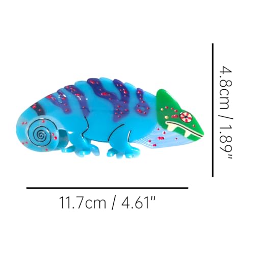 Cyan Chameleon Hair Claw Clip - Cute Novelty Acetate Hair Accessory