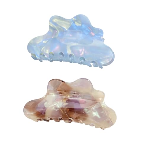 COLLIBEL 4.1-Inch Cloud Claw Clips - 2pc Acrylic Set for Thick & Thin Hair