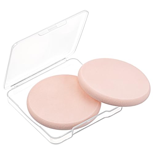 Round Makeup Sponges Set - 2 Pcs with Travel Case for Flawless Application
