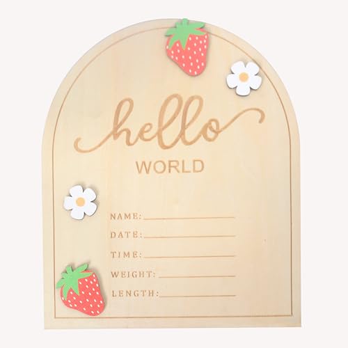 KOJIN Strawberry Rustic Welcome Sign - Handcrafted Wooden Decor