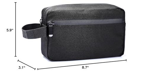 Men's Travel Toiletry Bag - Portable Shaving Organizer (Black)