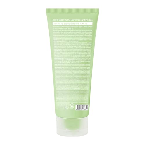 #OOTD Green Plum Low pH Cleansing Gel - Gentle Korean Face Wash for Sensitive Skin, 6.76 fl oz