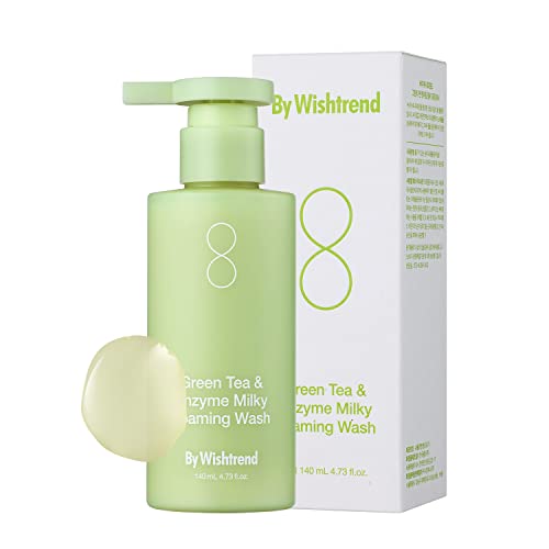 BY WISHTREND Green Tea & Enzyme Milky Foaming Wash 140g – Pore Cleansing