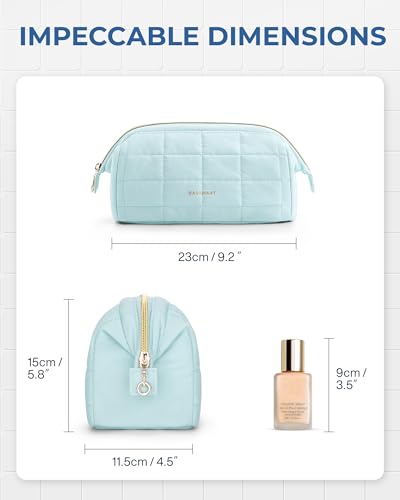 BAGSMART Travel Makeup Bag - Padded Toiletry Organizer in Mint Green