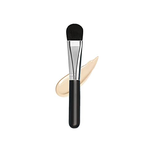 Ksvsonrvi Soft Bristles Facial Mask Application Brush Black+Silver - Man-made Fiber Cosmetic Tool