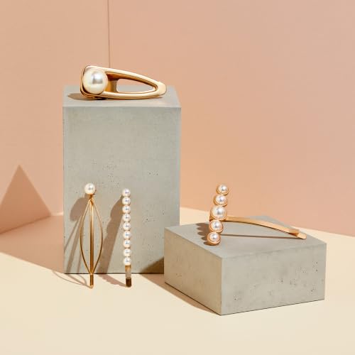 The Hair Edit Aureate Pearl Pin - Hair Accessory, Elegant Hairpin, Gold Finish