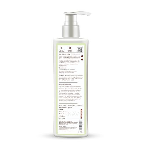 Jiva Ayurveda Amla Shampoo - Natural Herbal Hair & Scalp Cleanser 200ml