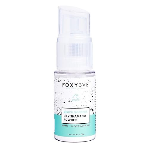 FoxyBae Dry Shampoo Powder - Beach Whisper 1.3 oz Non-Aerosol, Volumizing for Dark, Brunette & Blonde Hair - Travel Size
