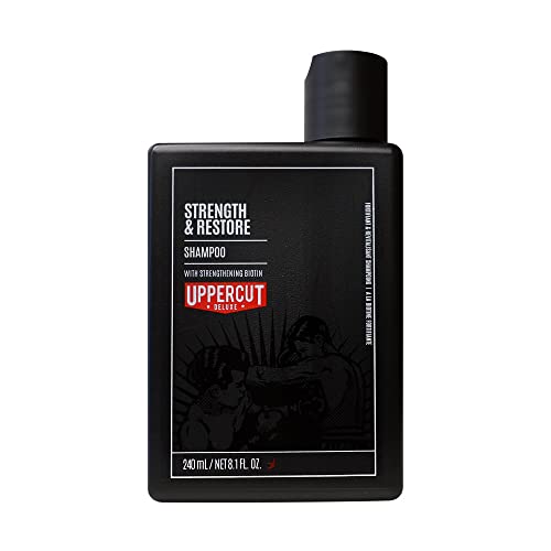 UPPERCUT DELUXE Strength & Restore Shampoo for Men, 8oz - Biotin & Caffeine Thickening Formula