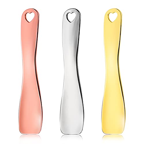 WLLHYF 3-Pack Metal Cosmetic Spoons - Heart Shaped Applicators
