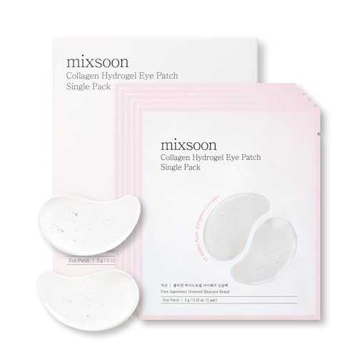 Mixsoon Collagen Hydrogel Eye Patches - Hydrating Gel Mask (5 Pairs)