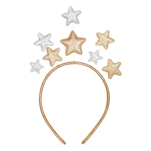 Gold Alloy Five-Pointed Star Headband for Women & Girls