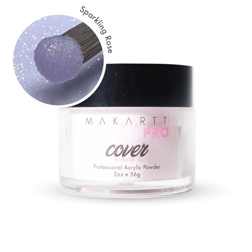 MakarttPro Sparkling Rose Acrylic Powder for Nail Extensions - 56g/2oz