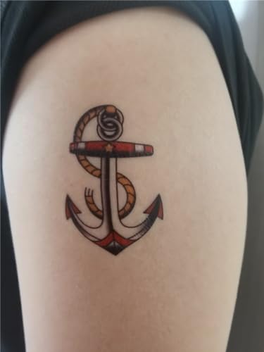 Anchor Skull Swallow Temporary Tattoos - Set of 4, Waterproof
