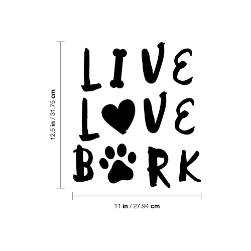 Love Live Bark Wall Decal - 12.5" x 11" Vinyl Sticker for Pet Lovers