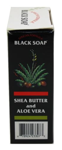 African Formula Black Soap with Shea Butter & Aloe Vera (3.5oz, 3-Pack)