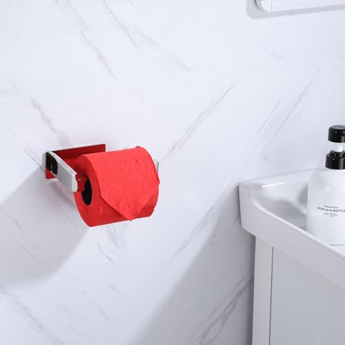 LANC Stainless Steel Wall-Mounted Toilet Paper Holder - Self-Adhesive