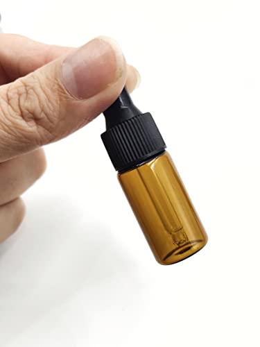 15-Pack 5ml Amber Glass Mini Dropper Bottles for Essential Oils